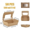thumbnail image 2 of Cajas de ensalada para llevar, 50 unidades de 500 ml, con ventana, resistentes al agua y al aceite, para sándwiches, tartas de queso y hamburguesas., 2 of 6