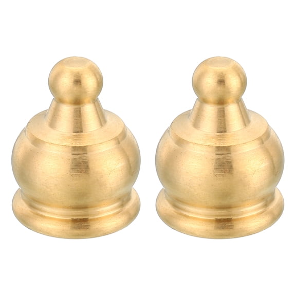 Uxcell M10 Thread Lamp Finial Cap Knob Brass Lamp Shade Harp Top Screw Caps Decoration Light Fixture 14.5x19mm 2 Pack