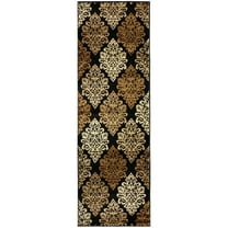 Danvers Contemporary Floral Damask Indoor Area Rug by Blue Nile Nills - 2.6' x 8', Black