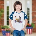 thumbnail image 2 of GERsome Unisex Kids 4th of July Crew Neck T Shirts, Girls American Flag Short Sleeve Graphic Tees Boys USA Star Stripes Color Block Patriotic Tops, Sizes 5-6 Years, 2 of 8