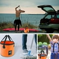 thumbnail image 4 of Premium Collapsible Bucket with Handle,Portable Camping Bucket,Ultra Lightweight Outdoor Basin Fishing Bucket,Folding Bucket for Fishing,Camping,Hiking,Car Washing,Boating Gardening, 4 of 5