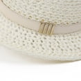thumbnail image 6 of UTSJKR Womens Hollow Woven Short Brim Fedora Hat with Buckle Belt Trim for Summer Seaside Trip Farmers Market Walk Patio Brunch Packable Anti-UV Vacation Headwear White, 6 of 8