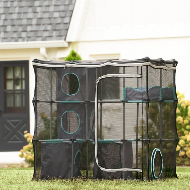 Kitty City Outdoor Cat Enclosure Catio with Mesh Walls, Zip Door