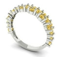 thumbnail image 2 of 0.98 ctw Wedding Band for Women - 14K White Gold Natural Citrine Stackable Eternity Ring, 2 of 6