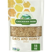 Cascadian Farm Organic Granola, Oats and Honey Cereal, Resealable Pouch, 11 oz.