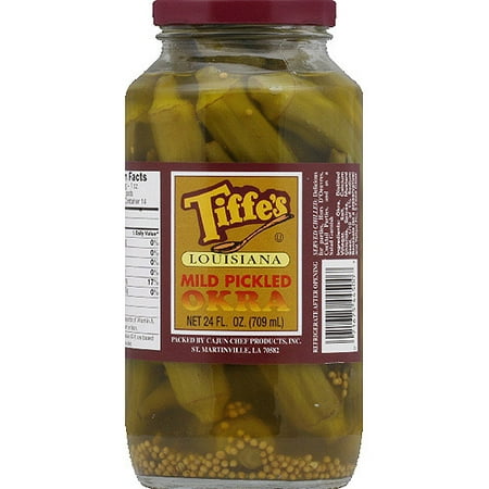 Tiffe's Louisiana Mild Pickled Okra, 24 fl oz, (Pack of