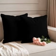 thumbnail image 3 of Pack of 2 Outdoor Pillow Covers 24x24 Inch Waterproof Black Throw Pillow Covers,Decorative Pillow Shams Couch Pillow Case Solid Color Farmhouse Black Pillowcases Cushion Covers for Patio Garden, 3 of 8