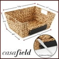 thumbnail image 3 of Casafield (Set of 2) Water Hyacinth Pantry Baskets with Handles and Chalkboard Labels - Natural, Wide Woven Storage Baskets for Kitchen Shelves, 3 of 7
