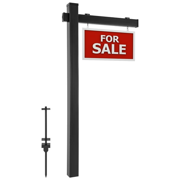 Gymax 6' UPVC Real Estate Sign Post Open House Yard Home for Sale W/Stake