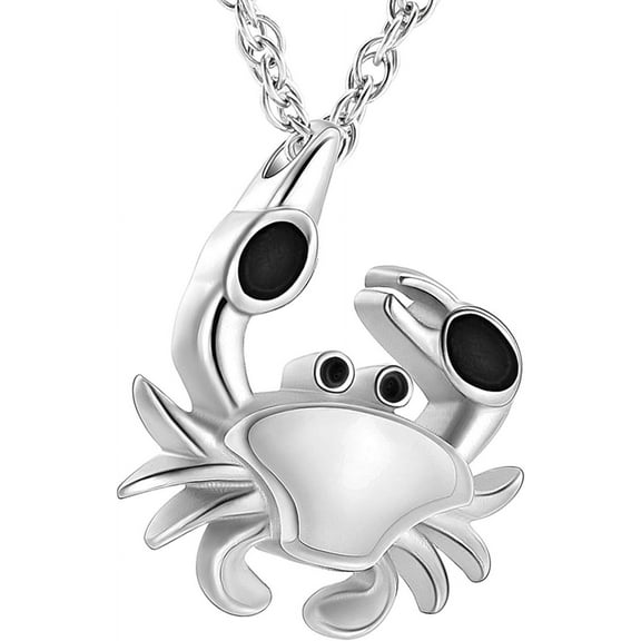 Cremation Jewelry Crab Urn Necklaces for Ashes for Women Men Keepsake Memorial Ashes Pendant