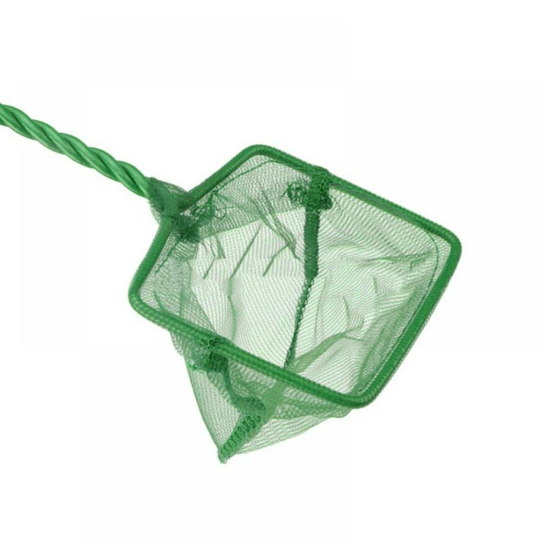 Jolly Aquarium Accessories Fish Net Fishingnets with Plastic Handle for Fish Tank, 4/6/8/10 inch, Green