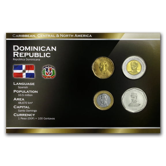 Dominican Republic 1 Peso - 25 Pesos 4-Coin Set BU