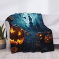 thumbnail image 4 of Throw Blanket for Couch - Halloween Haunted House Soft Comfy Lightweight Cozy Warm Throw Blanket, Fuzzy Plush Flannel Blanket & Throws for Sofa and Bed All Season, 4 of 8