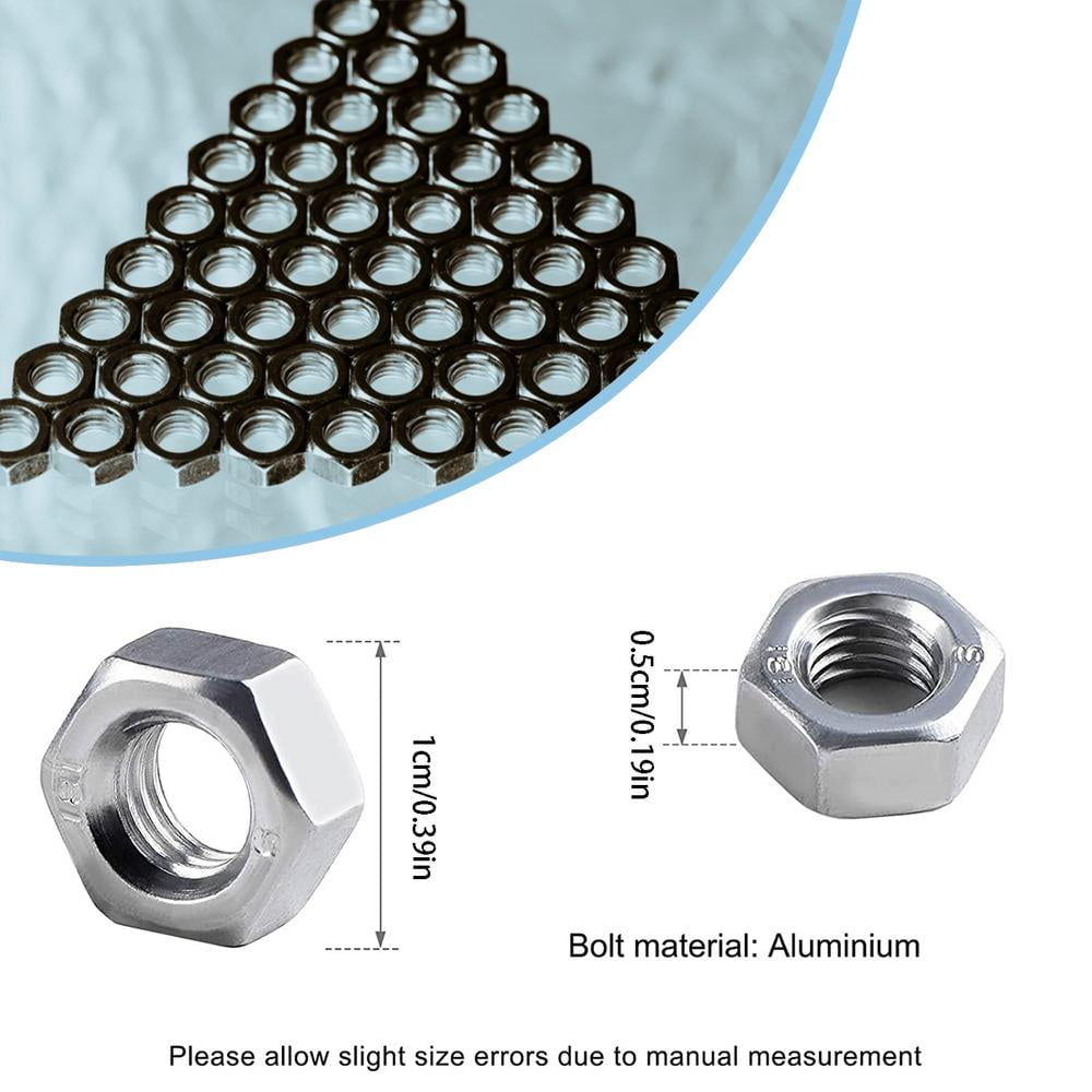 Buy Pwtool Aluminium Greenhouse Nuts & Bolts, 50 Sets Cropped Head