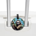 thumbnail image 3 of Sloth 2pcs PU Leather Round Bag Tags Suitcase Handbag Tags with Privacy Cover and Name ID Tag for Travel Luggage, Handbags, Backpacks, School Bags, 3 of 6
