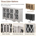 thumbnail image 5 of EUROCO 58'' Farmhouse Sideboard Storage Buffet Cabinet, Curved Line Design Storage Cabinet with 3 Adjustable Shelves, 4 Glass Doors and Black Handle for Dining Room and Kitchen, Antique White, 5 of 8