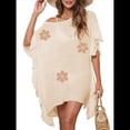 thumbnail image 2 of Traje de Baño de Playa Holgado y con Volantes de Color Liso para Mujer Albaricoque Talla Única, 2 of 8