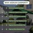 thumbnail image 4 of AOXUN 10*20FT Steel Frame Party Tent Canopy Shelter Portable Car Carport Garage Cover, 4 of 10