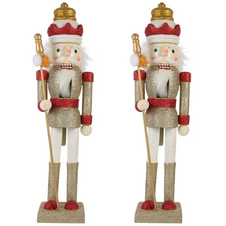 

TINKSKY 2pcs Nutcracker Soldier Decor Christmas Nutcracker Figure Wooden Nutcracker Soldier