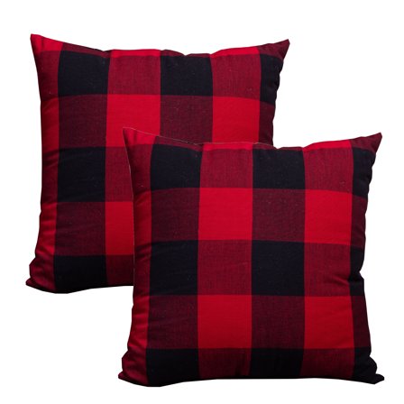 Fabstyles Buffalo Check 2 Piece Cushion Set with 100% Cotton Cover