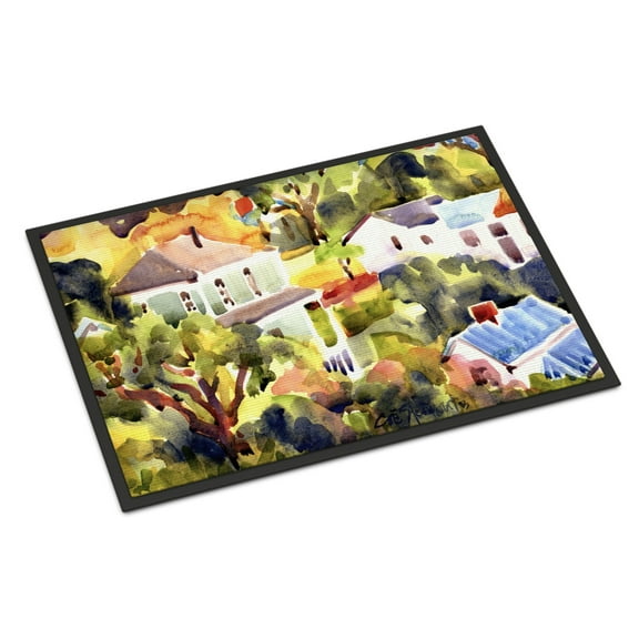 Carolines Treasures 6046MAT Houses Door Mat Indoor Rug or Outdoor Welcome Mat 18X27 Doormat 27"L x 18"W multicolor