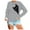 Gray, variant on Oversized Sweatshirt for Women Autumn Cute Cat Print Crewneck Sweatshirt Long Sleeve Basic Lounge Top Drop Shoulder Design Hoodie Women Hoodies Grey L