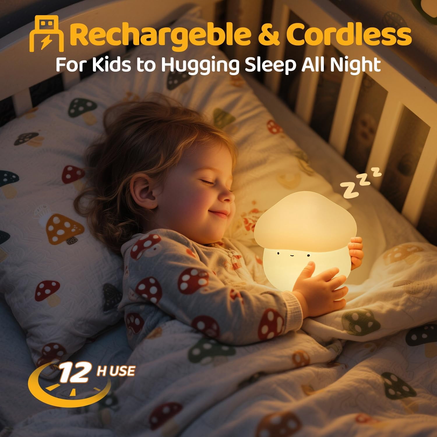 CATPAN Mushroom Lamp, Timer Mushroom Night Light for Kids, Dimmable & Easy Control Cute Lamp, Squishy Silicone Nightlight, Rechargeable Night Light for Baby Nursery, Cute Gifts Kawaii Decor