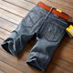 thumbnail image 4 of Pantalones vaqueros cortos para hombre, talla grande, medio oversize, pantalones cortos de mezclilla para hombre, bermudas largas, diseñador azul, lujo, oferta, moda coreana popular, 4 of 5
