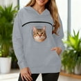 thumbnail image 2 of larppty Cat Pouch Hoodie for Women Oversized Sweatshirts Kitten Dog Pet Carrier Zipper Pocket Cozy Fashion Tops Clothes (Grey, XXL), 2 of 9
