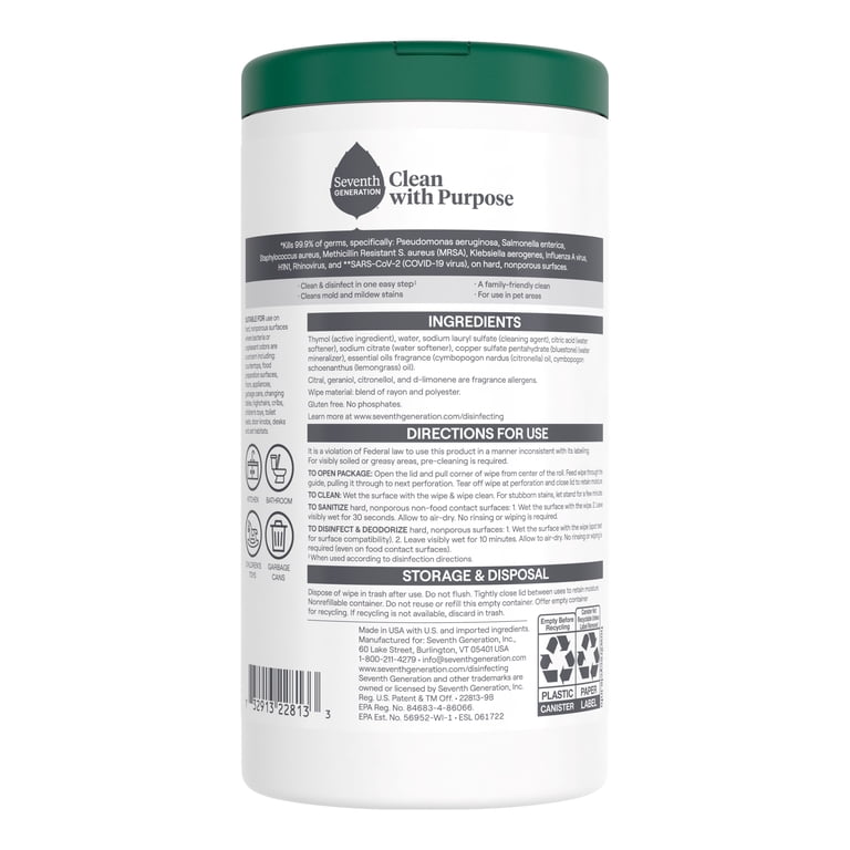 Disinfectant Wipes, Thyme, 70 Count photo 2