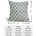 thumbnail image 3 of Dark Blue Floral Pillow Covers 20x20 Inch Set of 2, Vintage Flower Block Print Pattern Decorative Throw Pillowcases Outdoor Farmhouse Cushion Covers Spring Summer Rustic Sofa Couch Bed Decor, 3 of 3
