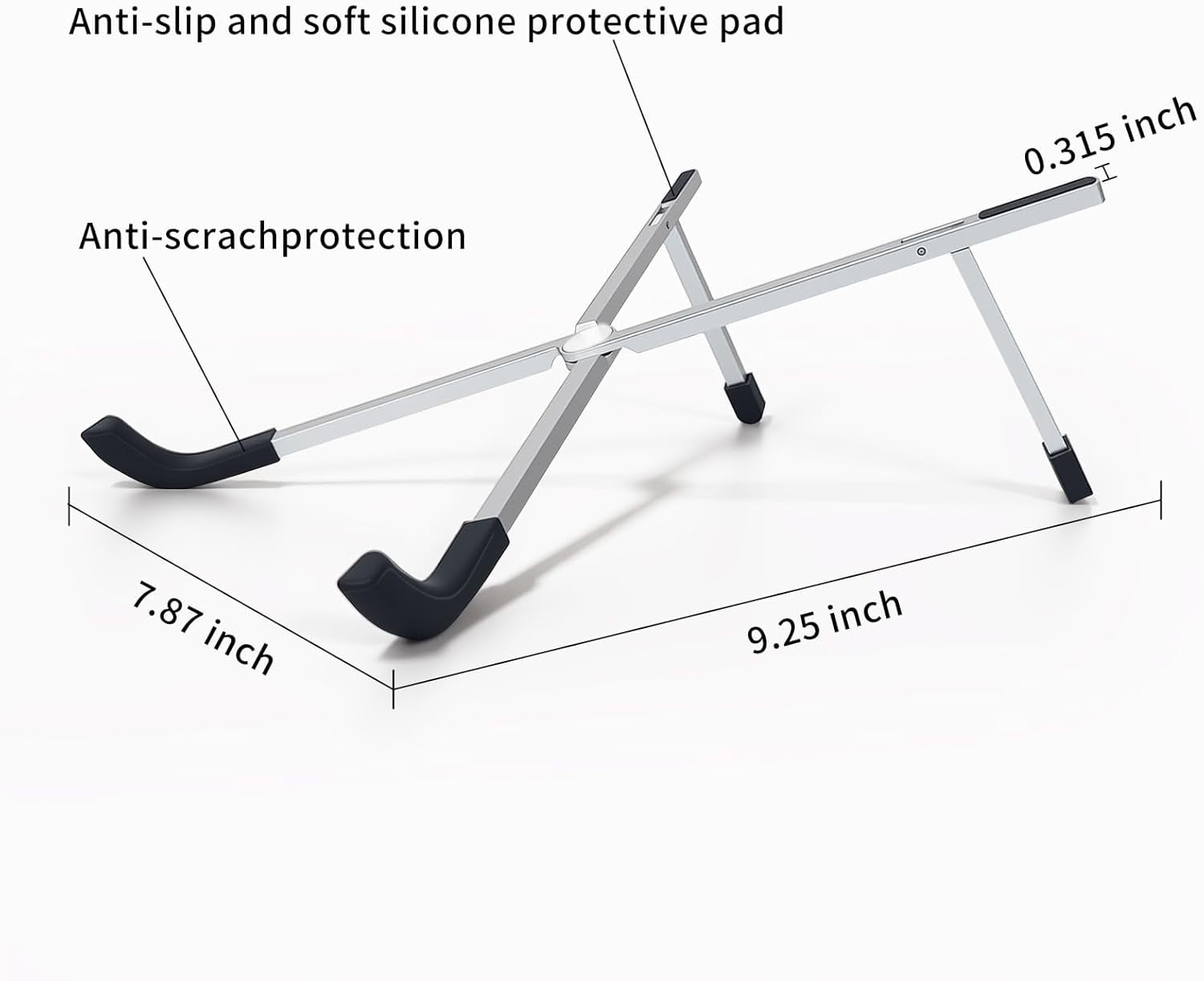 Protable Laptop Stand for Desk,Foldable Riser Holder,Ventilated Cooling Notebook Mount Computer 10-15.6” Laptops,Tablets，Aluminum