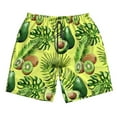 thumbnail image 4 of Bixox Men's Kiwi and Avocado printing Casual Classic Fit Short Summer Beach Shorts, 4 of 6