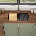 thumbnail image 6 of 30 in. Undermount Single Bowl Workstation Sink Black Quartz/Granite Composite Kitchen Sink with Bottom Grid/Accessories, 6 of 10