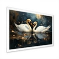 thumbnail image 2 of Designart "Harmonious White Swans by Moonlight III" Animals Framed Wall Art Decor - Modern Farmhouse White Swans Entryway Framed Wall Art, 2 of 6