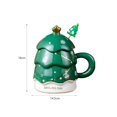 thumbnail image 4 of Taza de café de cerámica con forma de árbol de Navidad, taza de cerámica para café, leche, vajilla, almacenamiento de té Verde, 4 of 9