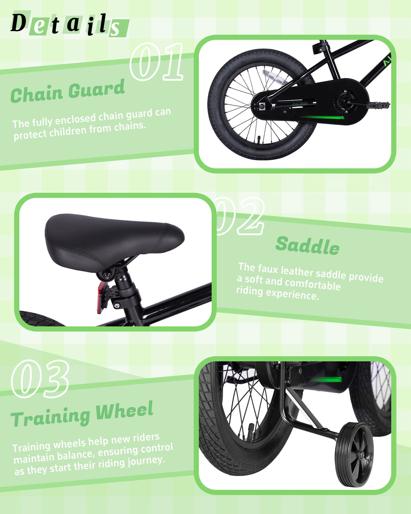 Vollsch BMX Style 16 Inch Kids Bike with Training Wheels photo 5
