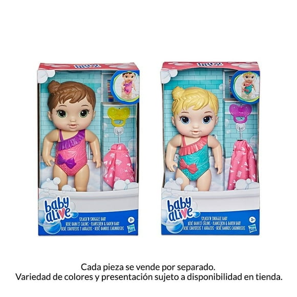 Muñeca Hasbro Baby Alive Chapoteos y Abrazos incluye Traje de Baño chupón y toallita juega en la bañera o alberca