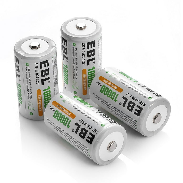 4x Akku Batterie D R20 HR20 Ni-MH 1,2 V 8000 mAh Green Cell