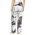 thumbnail image 3 of Disketp Lavender Herbs And Plants Print Women'S Comfy Pajama Pants Casual Drawstring Palazzo Lounge Wide Leg Pants, 3 of 9