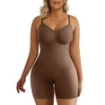 thumbnail image 1 of PEASKJP Shapewear Thong for Women Firm Control Crew Neck Body Suits for Womens Ribbed Seamless Tops, Coffee S, 1 of 5