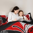 thumbnail image 5 of Homewish Cheetah Leopard Print Bedding Comforter Set for Girl, Black Red Butterfly Animal Twin Comforter Sets, Stripes Abstract Reversible Bedding Set, Super Cozy Room Decor, 2-Piece, 5 of 8