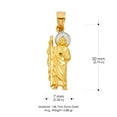 thumbnail image 3 of 14K Two Tone Gold Jesus Religious Charm Pendant with 0.6mm Box Chain Necklace - 16", 3 of 4