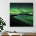 thumbnail image 3 of HFDF Canvas Print Wall Art Green Northern Lights in The Arctic Astronomy & Space Sky Digital Art Modern Art Global Scenic Colorful Multicolor for Living Room, Bedroom, Office 10x8inch Framed, 3 of 5