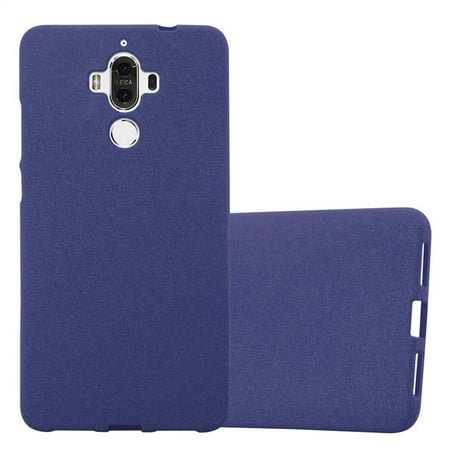 Cadorabo Case for Huawei MATE 9 in FROST DARK BLUE - Protective Cover TPU silicone