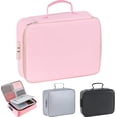 thumbnail image 1 of Flameproof Fireproof Keepsake Box, & Waterproof Document Storage Box for Documents, with Lock and Letters, Passports, Cards(Pink), 1 of 9