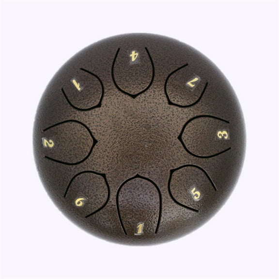 Ovzne 6 Inch 8 Notes Steel Tongue Drum - Adult's Music Hand Drum Instrument With Clean, Clear Ethereal Sounds, Steel Titanium Alloy Construction, Includes Drumsticks, Finger Sets Tutorial