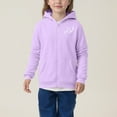 thumbnail image 5 of Trupants Girls Purple Heart Graphic Warm Hoodie - 100% Polyester Zip Up Sweatshirt with Kangaroo Pocket, Loose Fit for 4-14 Years,Size 11-12T, 5 of 8