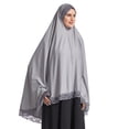 thumbnail image 4 of HAOTAGS Women's Milk Silk Solid Color Long Hijab Stretchy Muslim Head Scarf,Gray XL, 4 of 8