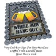thumbnail image 3 of Urbalabs Mancave Beer Signs for Man Cave Garage Large Bar Sign Home Decor, The Man Cave Where Men Hang Out, Man Cave Garage Signs and Vintage Decor Beer Bottle Cap and Mugs, 3 of 7